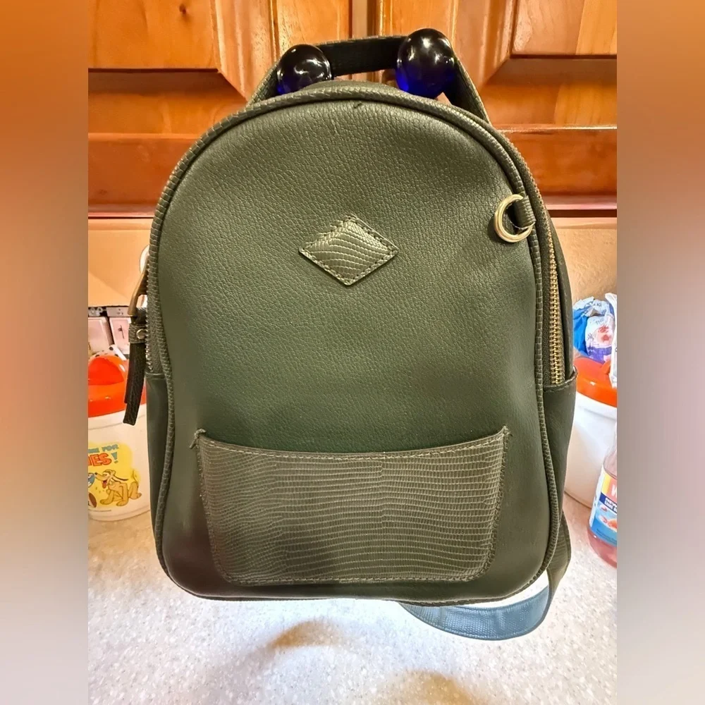 Olive Green Mini Backpack Women’s Bag Purse